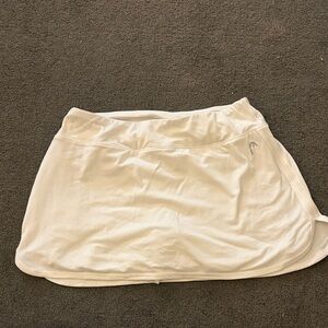 White Athletic Skort with Small Logo